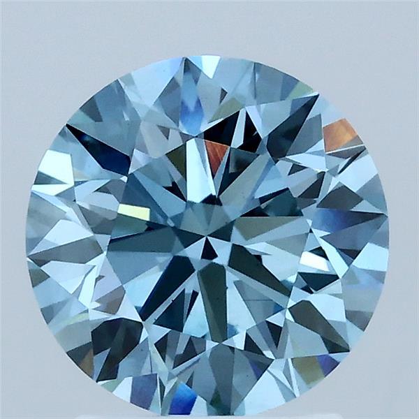2.03ct Round FANCY VIVID BLUE VS1 Lab Created Diamond