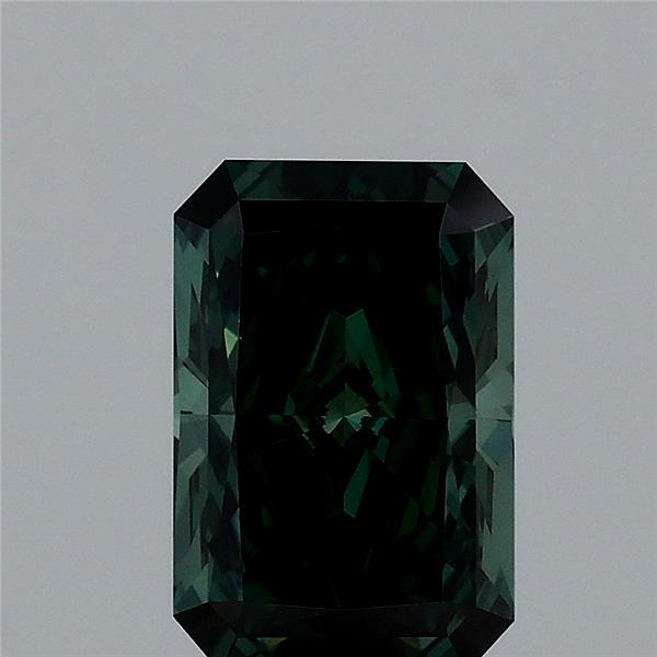 1.52ct Radiant FANCY DEEP GREEN VVS2 Lab Created Diamond
