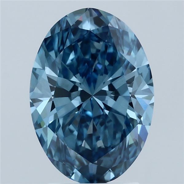 3.01ct Oval FANCY VIVID BLUE VS1 Lab Created Diamond