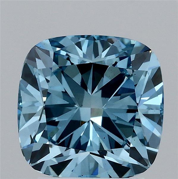2.59ct Cushion FANCY VIVID BLUE VS2 Lab Created Diamond