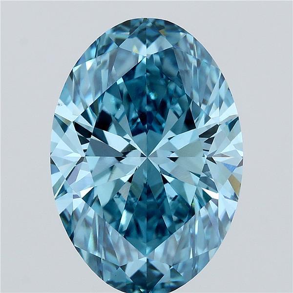 5.51ct Oval FANCY VIVID BLUE VS1 Lab Created Diamond