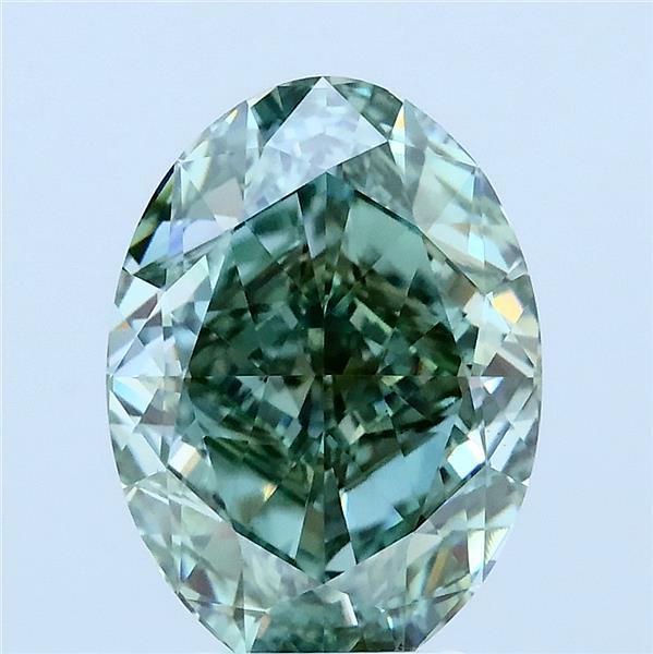 4ct Oval FANCY VIVID GREEN VS1 Lab Created Diamond