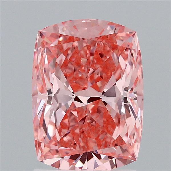 2.05ct Cushion FANCY VIVID PINK VVS2 Lab Created Diamond