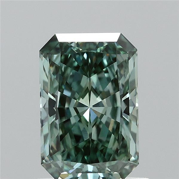 1.03ct Radiant FANCY VIVID GREEN VVS1 Lab Created Diamond