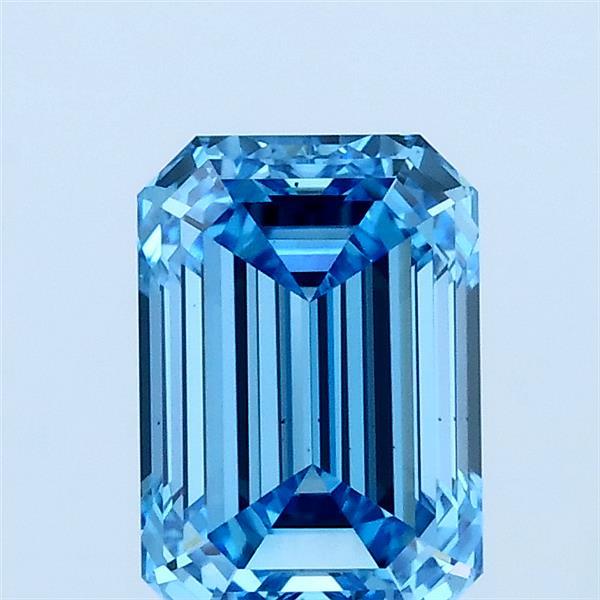 1.5ct Emerald FANCY VIVID BLUE VS1 Lab Created Diamond