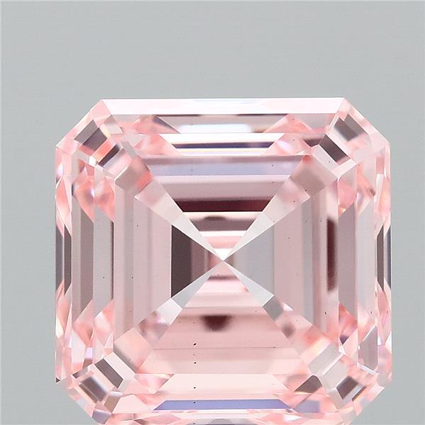 3.5ct Asscher FANCY INTENSE PINK VS1 Lab Created Diamond