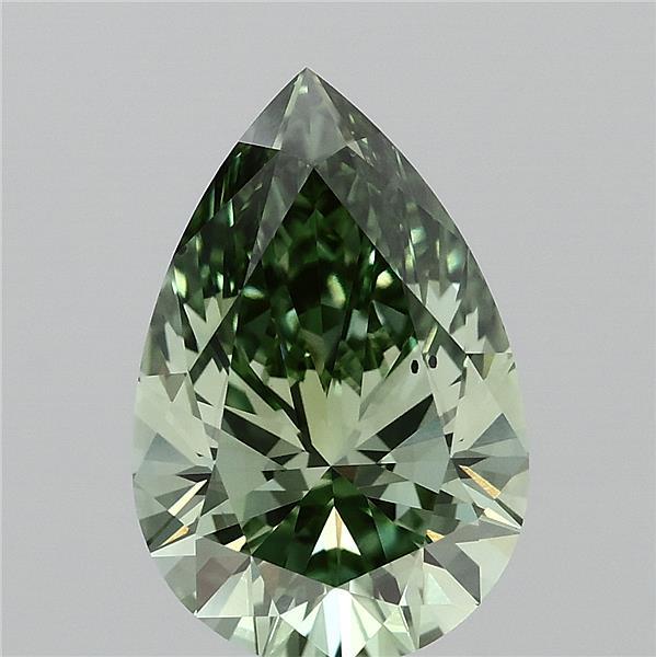 3.01ct Pear FANCY VIVID GREEN VS2 Lab Created Diamond
