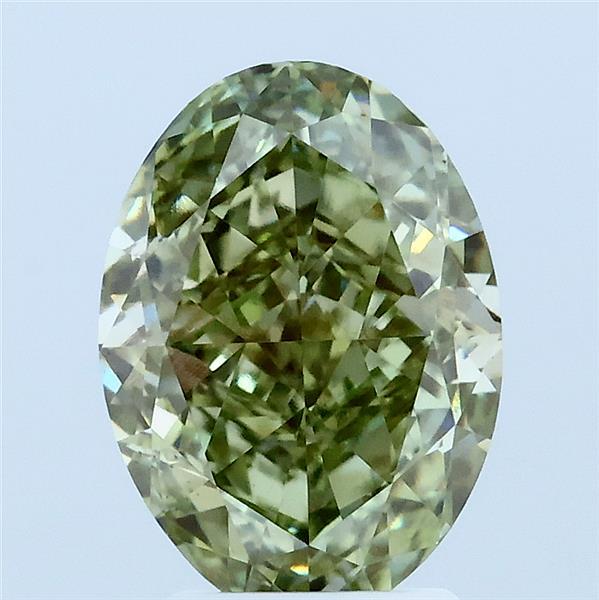 3.19ct Oval FANCY INTENSE GREEN VS1 Lab Created Diamond