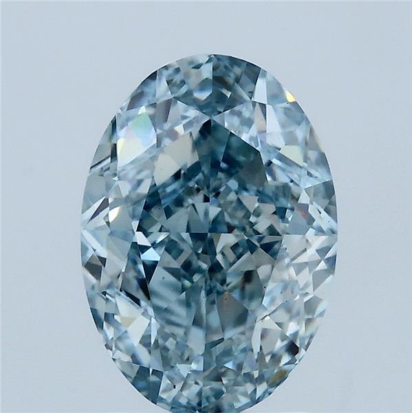 3.25ct Oval FANCY INTENSE BLUE VS1 Lab Created Diamond