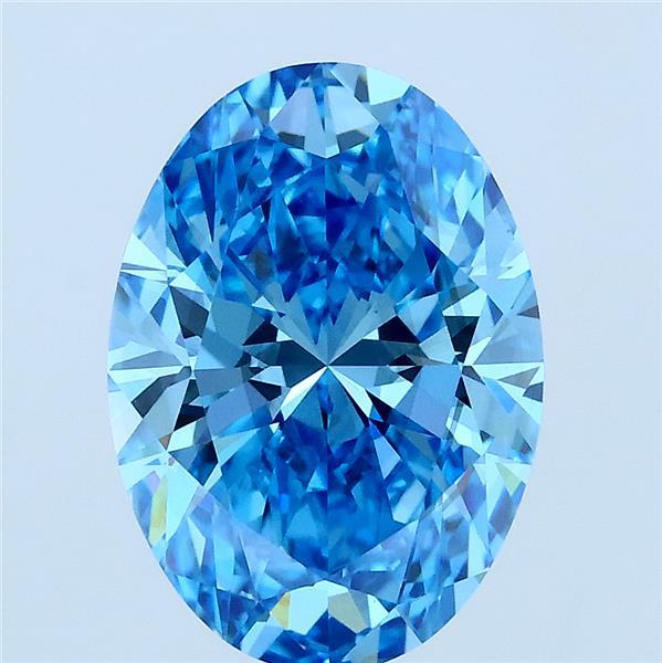 3ct Oval FANCY VIVID BLUE VS2 Lab Created Diamond