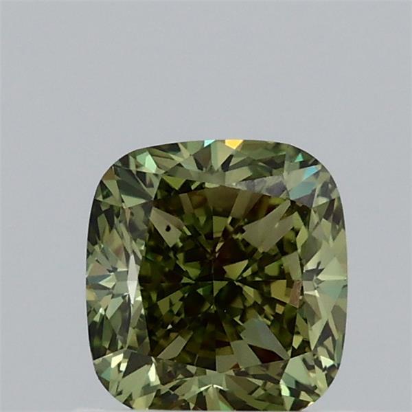 1.02ct Cushion FANCY VIVID GREEN VS2 Lab Created Diamond