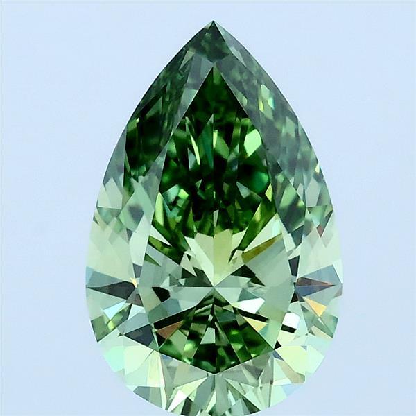 2.04ct Pear FANCY VIVID GREEN VS2 Lab Created Diamond
