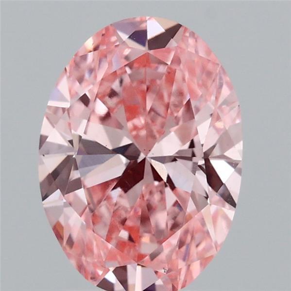 2.07ct Oval FANCY VIVID PINK VS2 Lab Created Diamond