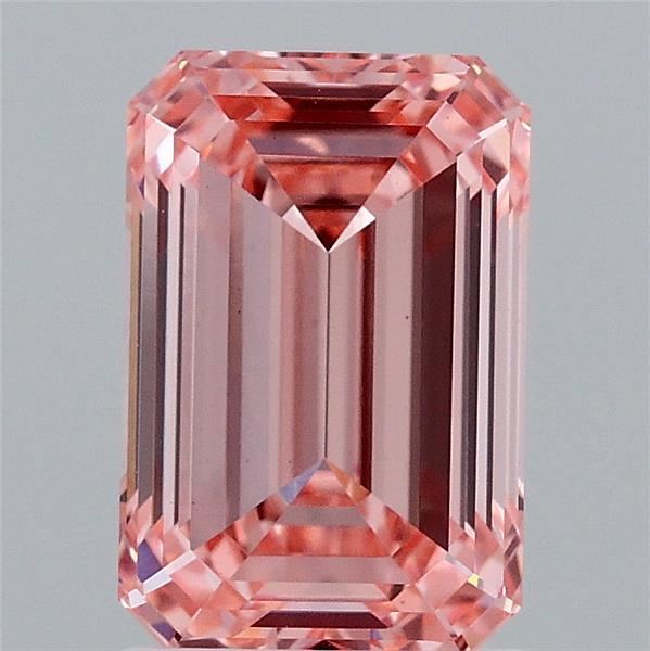 2.09ct Emerald FANCY VIVID PINK VS1 Lab Created Diamond