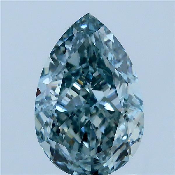 2.09ct Pear FANCY INTENSE BLUISH GREEN VVS2 Lab Created Diamond