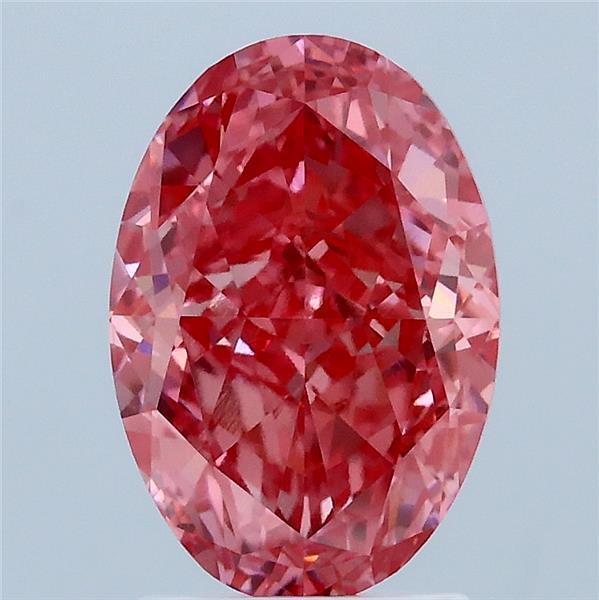 2.74ct Oval FANCY VIVID PINK VS1 Lab Created Diamond