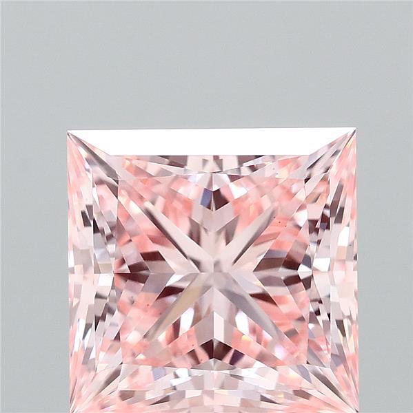 2.71ct Princess FANCY INTENSE PINK VS1 Lab Created Diamond