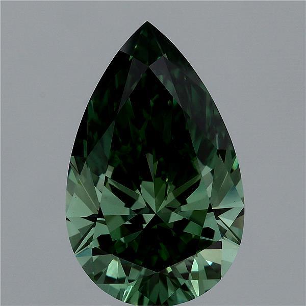 6.27ct Pear FANCY VIVID GREEN VS1 Lab Created Diamond