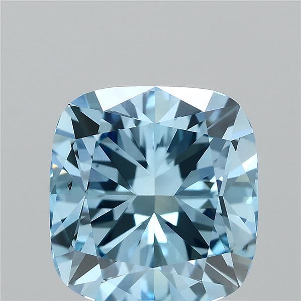 2.06ct Cushion FANCY VIVID BLUE VS2 Lab Created Diamond