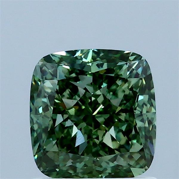 1.53ct Cushion FANCY VIVID GREEN VS2 Lab Created Diamond
