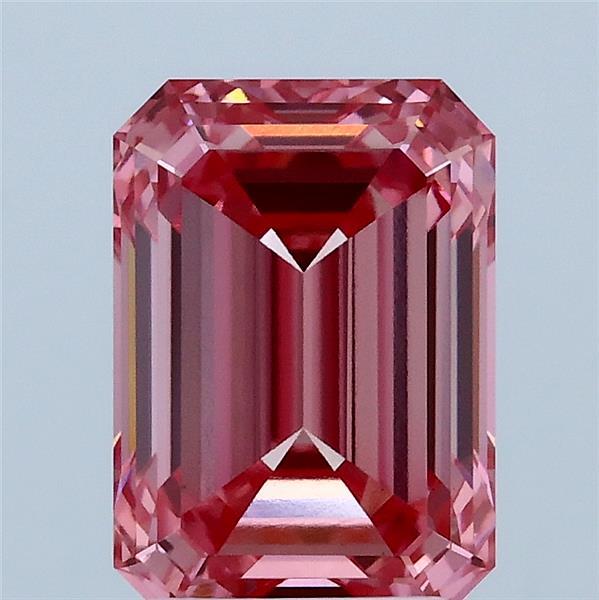 2.72ct Emerald FANCY VIVID PINK VS1 Lab Created Diamond