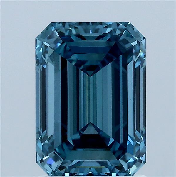 2ct Emerald FANCY VIVID BLUE VS1 Lab Created Diamond