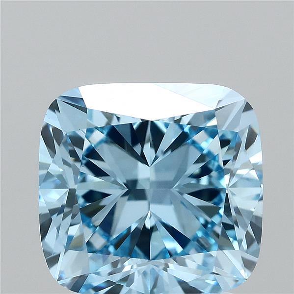 2.5ct Cushion FANCY VIVID BLUE VVS2 Lab Created Diamond