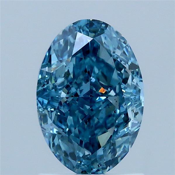 1.58ct Oval FANCY VIVID BLUE VS2 Lab Created Diamond