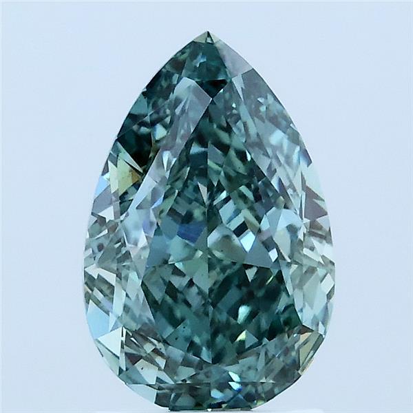 2.02ct Pear FANCY VIVID GREEN VS1 Lab Created Diamond