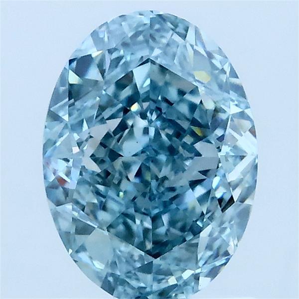 1.6ct Oval FANCY VIVID GREENISH BLUE VS1 Lab Created Diamond