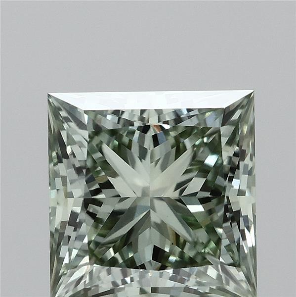 1.57ct Princess FANCY VIVID GREEN VS1 Lab Created Diamond