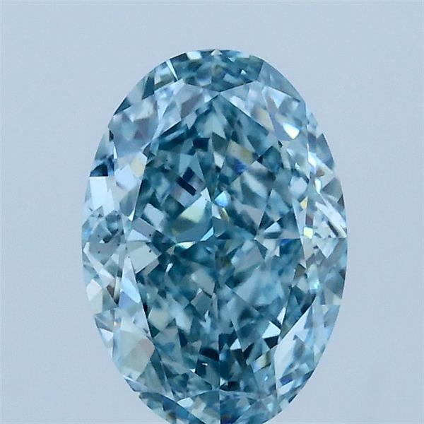 1.5ct Oval FANCY INTENSE GREENISH BLUE VS1 Lab Created Diamond