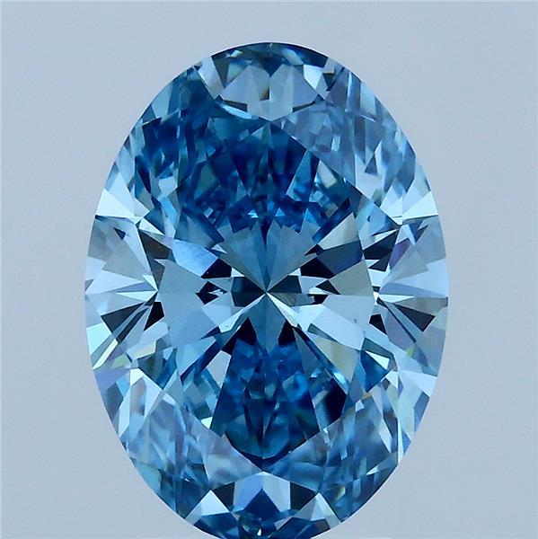 3.05ct Oval FANCY VIVID BLUE VS1 Lab Created Diamond