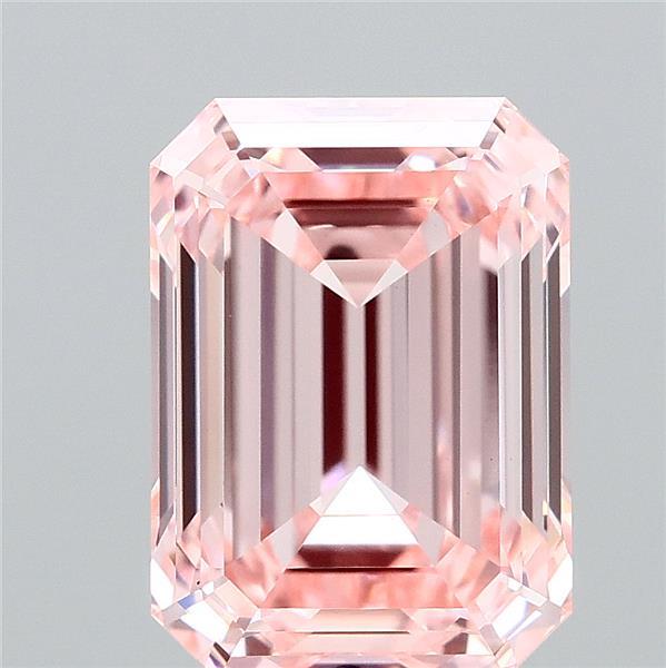 4ct Emerald FANCY INTENSE PINK VS1 Lab Created Diamond