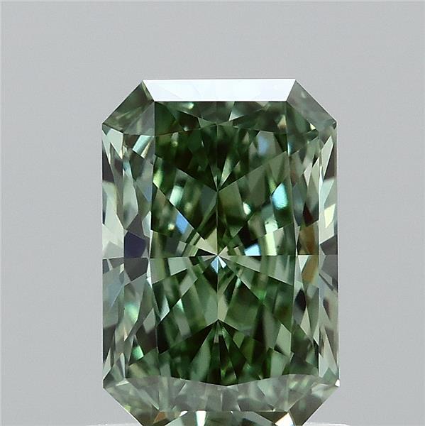 1.05ct Radiant FANCY VIVID GREEN VVS2 Lab Created Diamond