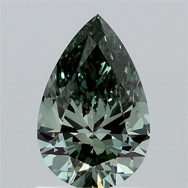 1.01ct Pear FANCY VIVID GREEN VS1 Lab Created Diamond