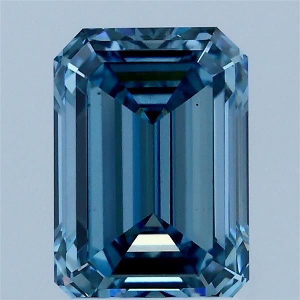 2.02ct Emerald FANCY VIVID BLUE VS2 Lab Created Diamond