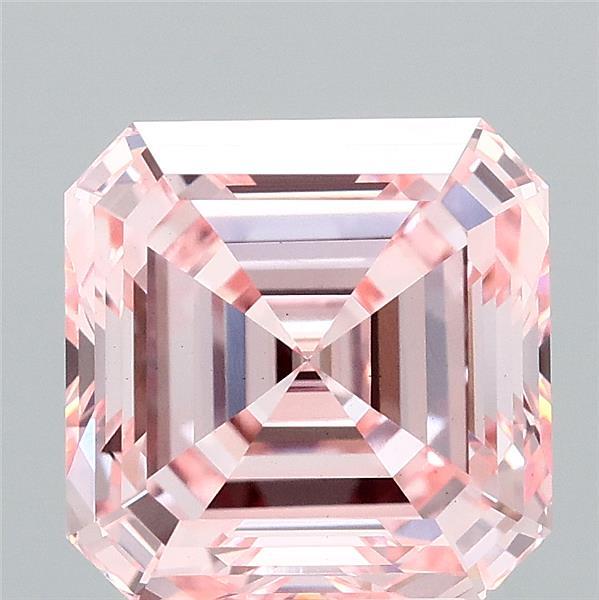 3.33ct Asscher FANCY INTENSE PINK VS1 Lab Created Diamond