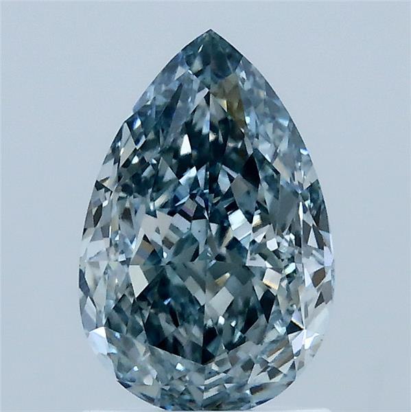 1.57ct Pear FANCY INTENSE BLUE GREENISH VS1 Lab Created Diamond