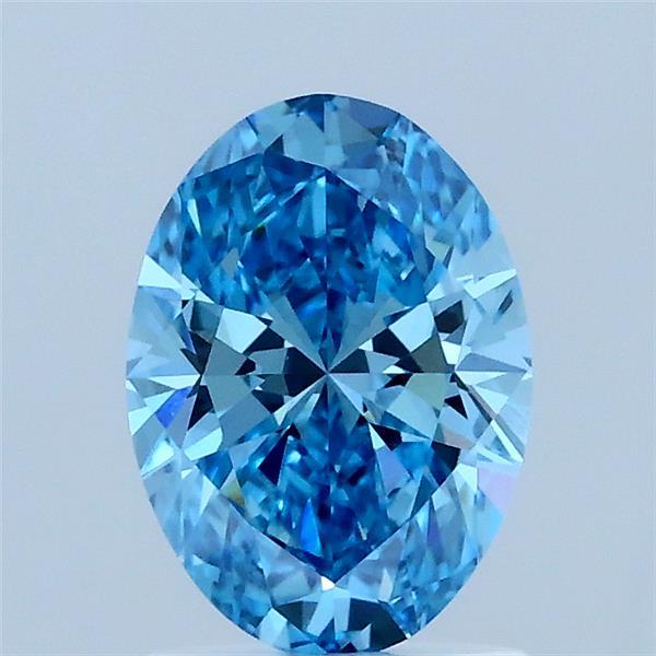 1ct Oval FANCY VIVID BLUE VVS2 Lab Created Diamond