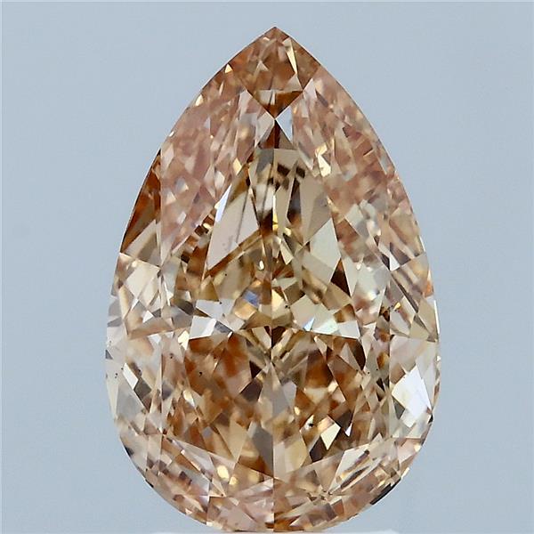 3.31ct Pear LIGHT BROWN YELLOW VS2 Lab Created Diamond
