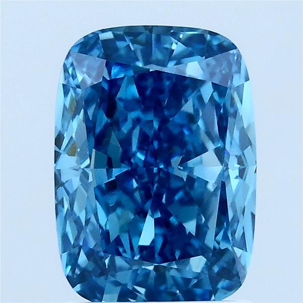 2.01ct Cushion FANCY VIVID BLUE VS1 Lab Created Diamond