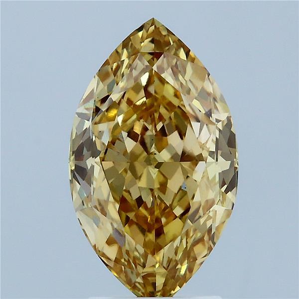 3.23ct Marquise FANCY INTENSE YELLOW VS1 Lab Created Diamond