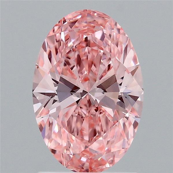 1.59ct Oval FANCY VIVID PINK VVS2 Lab Created Diamond