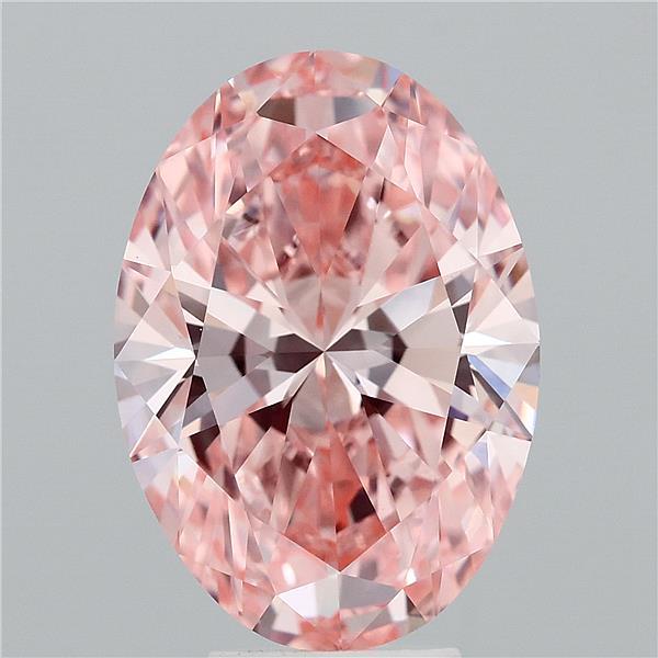 5.52ct Oval FANCY VIVID PINK VVS2 Lab Created Diamond