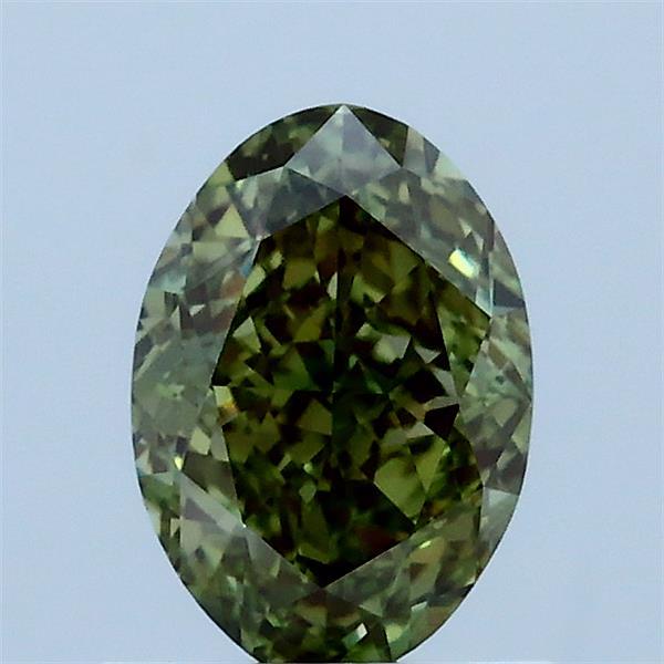 1.03ct Oval FANCY VIVID GREEN VS1 Lab Created Diamond