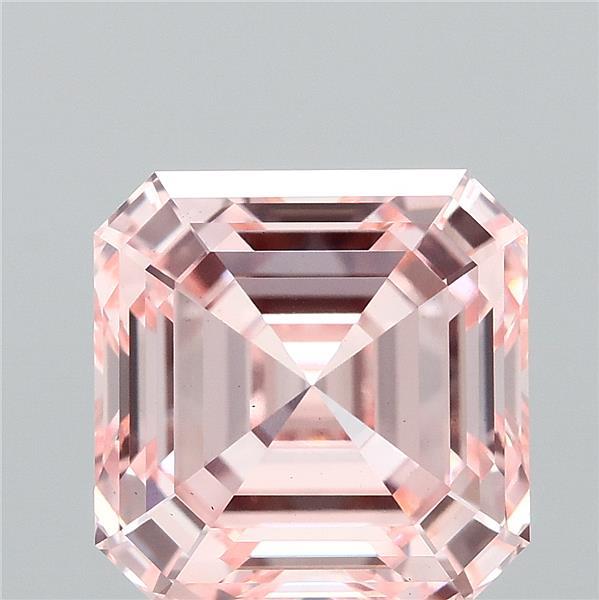 3.07ct Asscher FANCY INTENSE PINK VS1 Lab Created Diamond