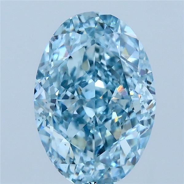 3.02ct Oval FANCY VIVID BLUE VS1 Lab Created Diamond