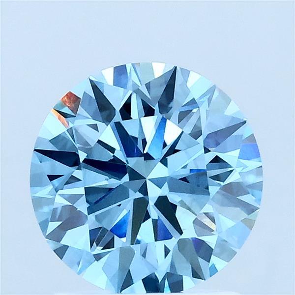 1.53ct Round FANCY VIVID BLUE VS1 Lab Created Diamond