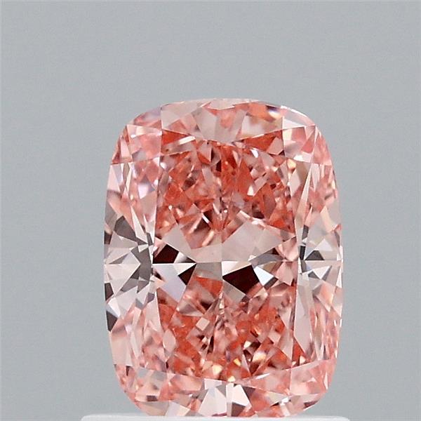 1.1ct Cushion FANCY VIVID ORANGE PINK VVS2 Lab Created Diamond